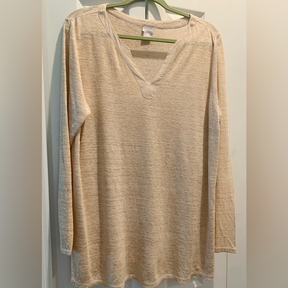 Chicos tunic style pull on top size XL champagne color